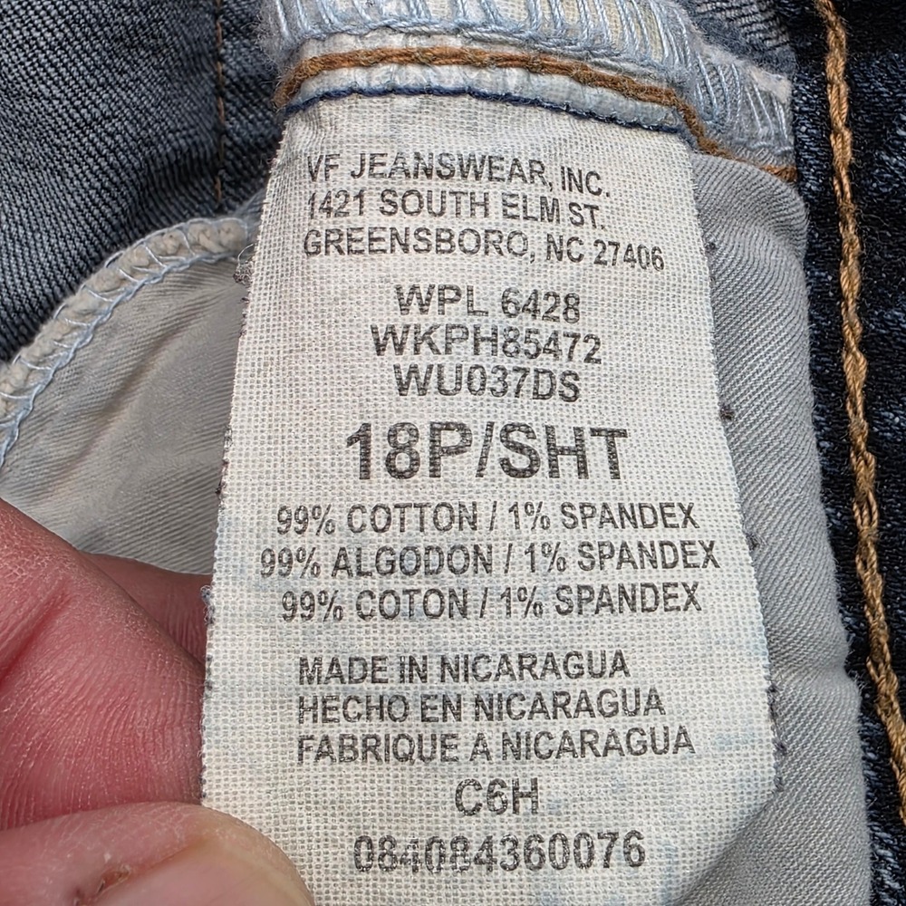 Wrangler Aura Womens 18P Short Rise Bootcut Jeans Dark Wash Blue Denim 18 Petite - Picture 6 of 8